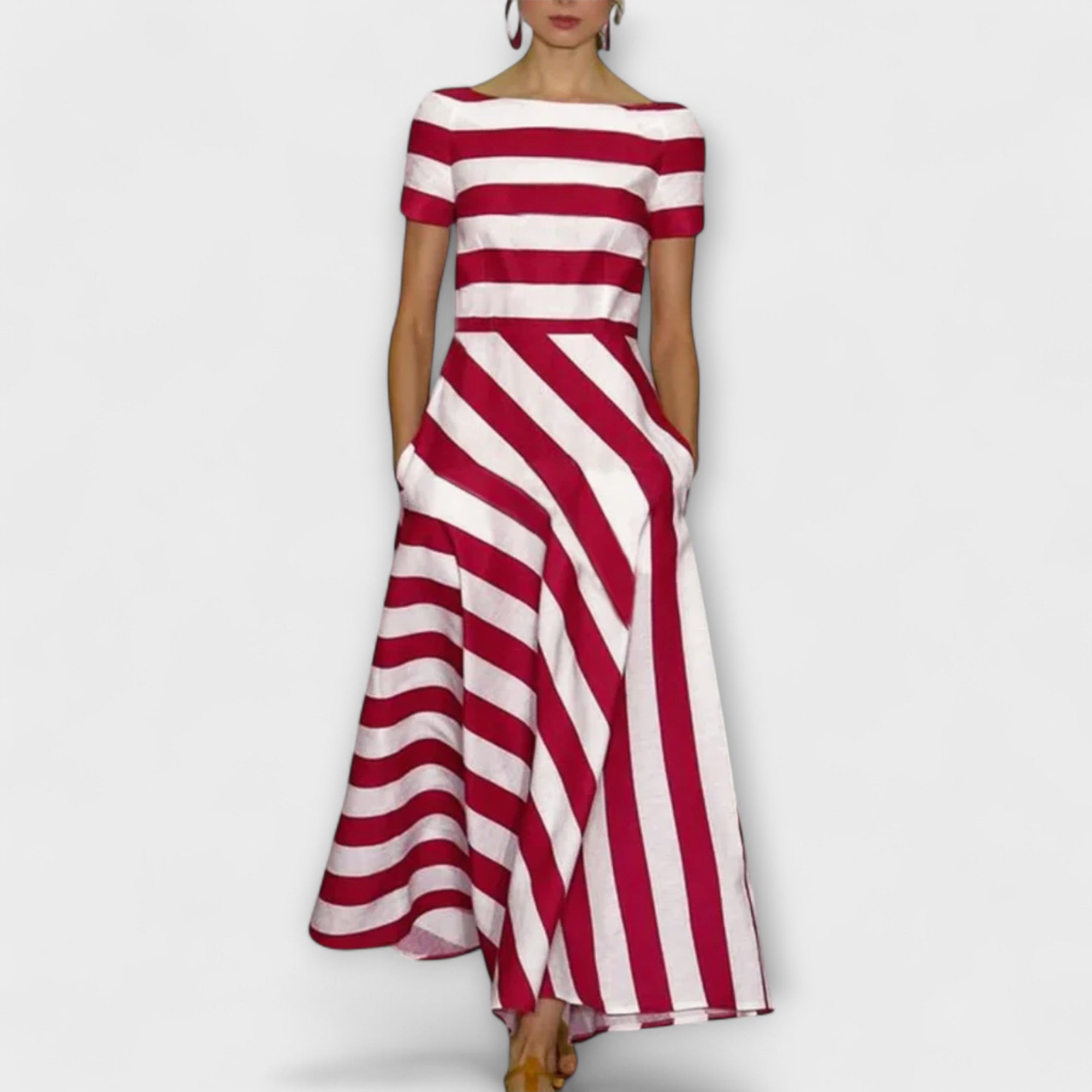 Ariela | Robe Maxi en A Rayée