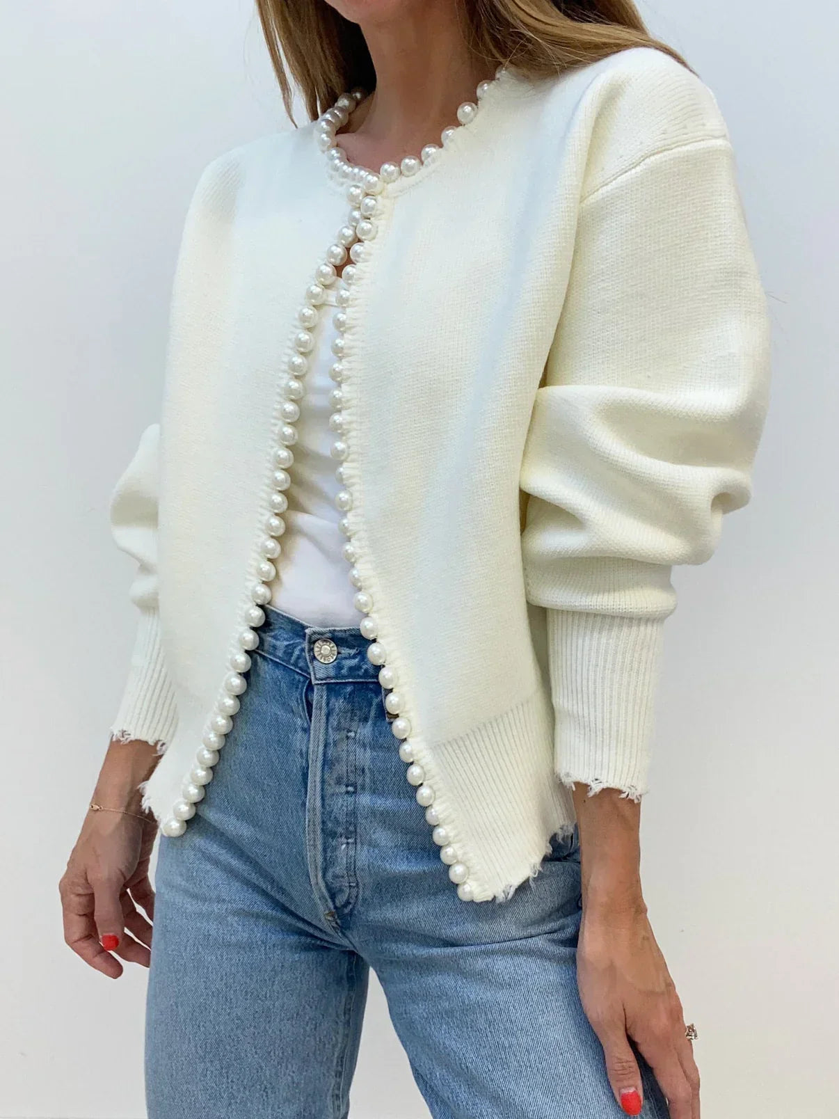 Aurélie - Cardigan perle