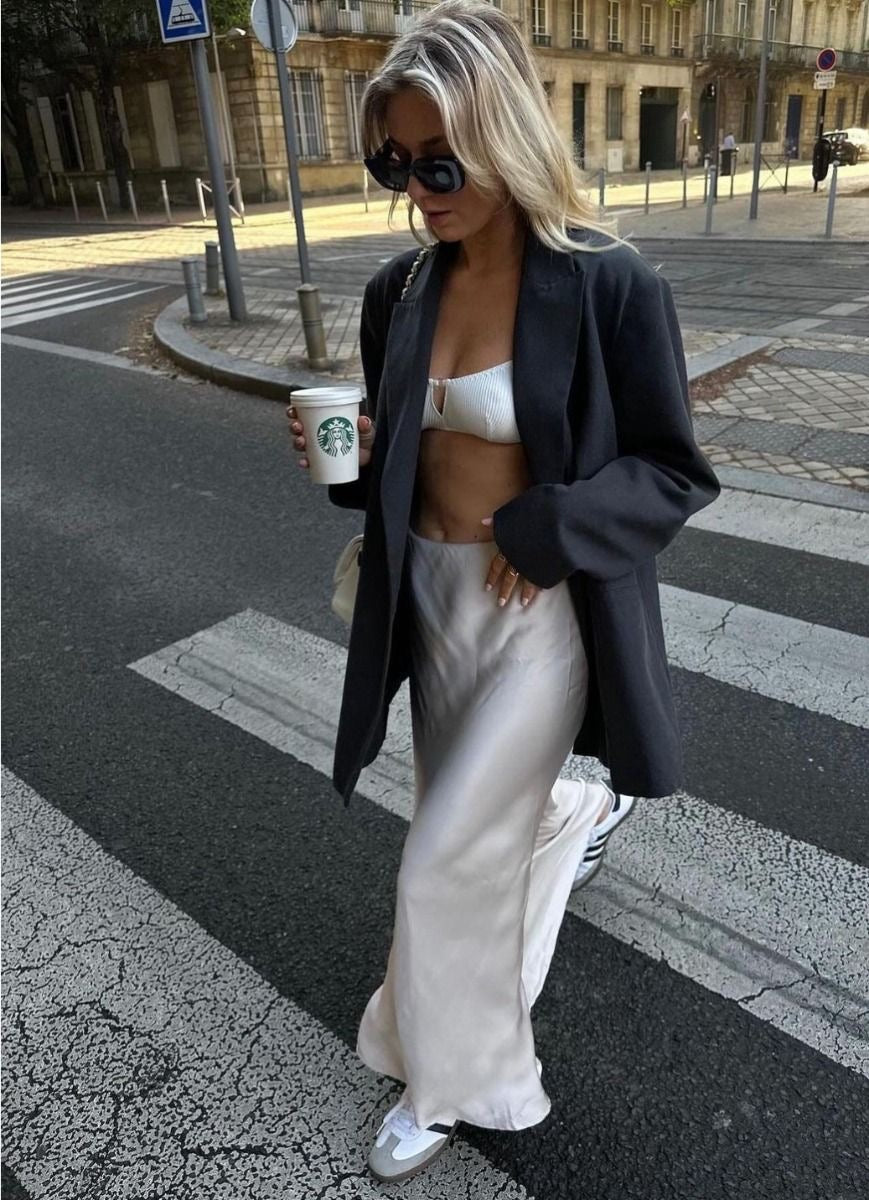 Léa™ - Jupe Maxi en Satin