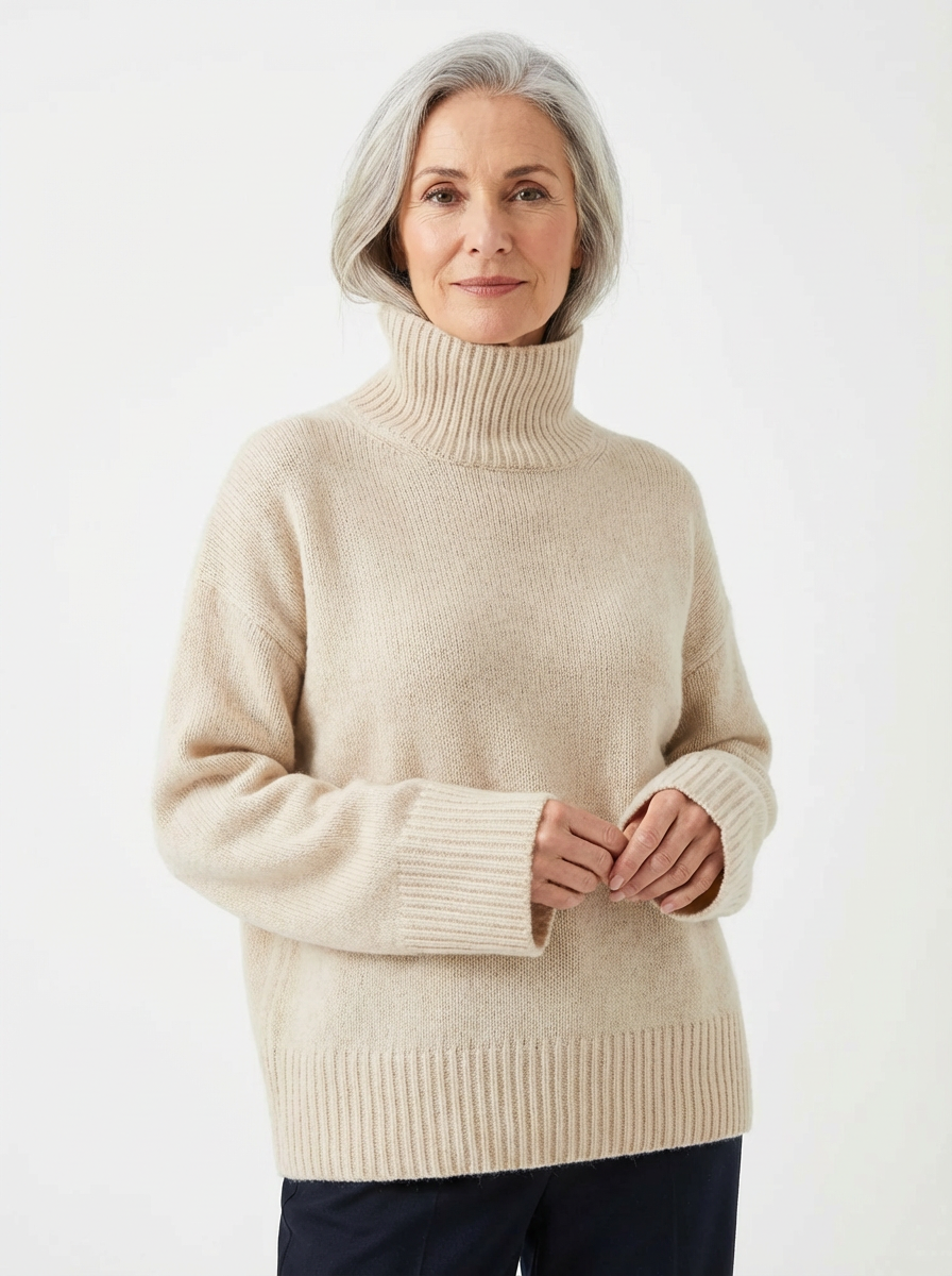 Celia – Pull Col Montant Doux & Élégant